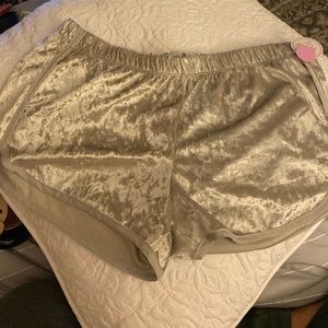 Gray Crushed Velvet Shorts XL